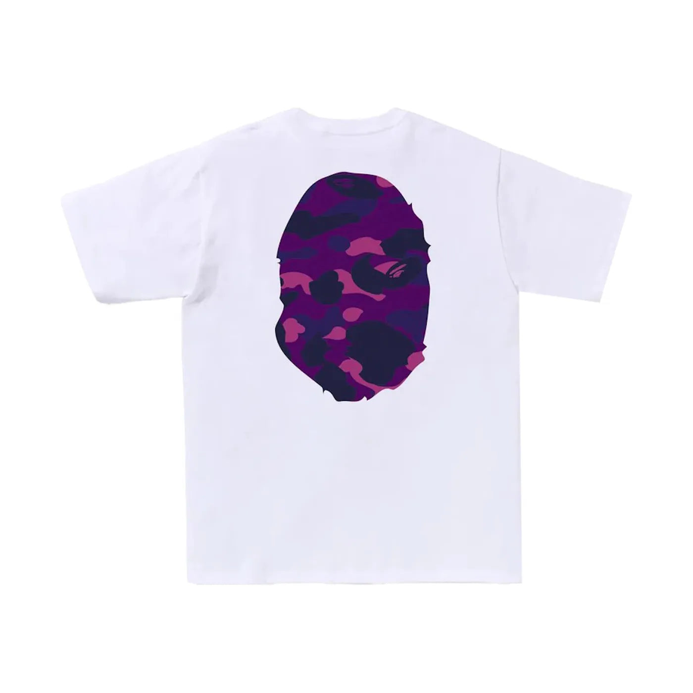 BAPE Color Camo Big Ape Head Tee in White/Purple