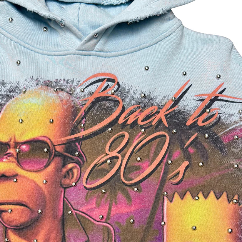 STRAY INDUSTRIES Back to 80's Hoodie Blue