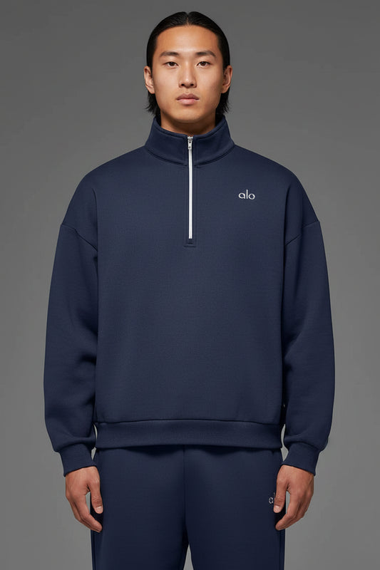 alo Accolade 1/4 Zip Pullover Navy