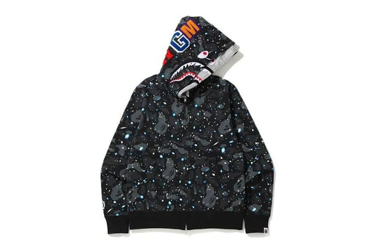 A Bathing Ape (BAPE) Space Camo Shark Full Zip Hoodie