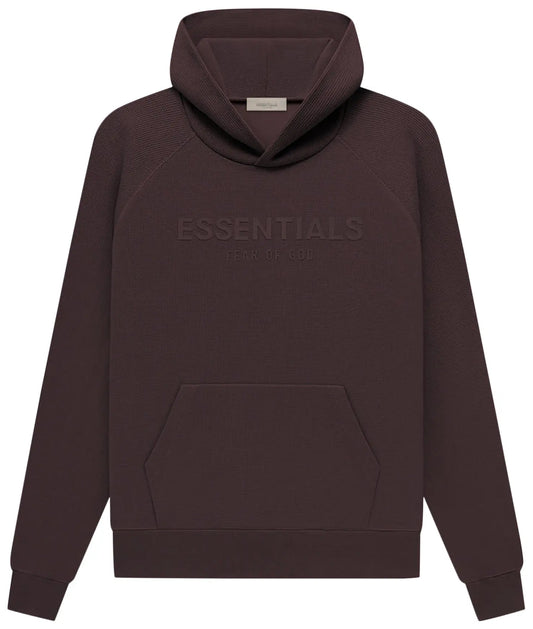 Fear of God Essentials Waffle Raglan Hoodie in the "Plum"