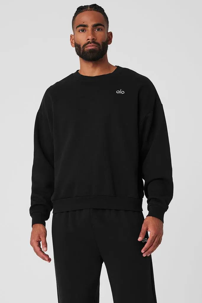 Alo Yoga Accolade Crew Neck Pullover Black