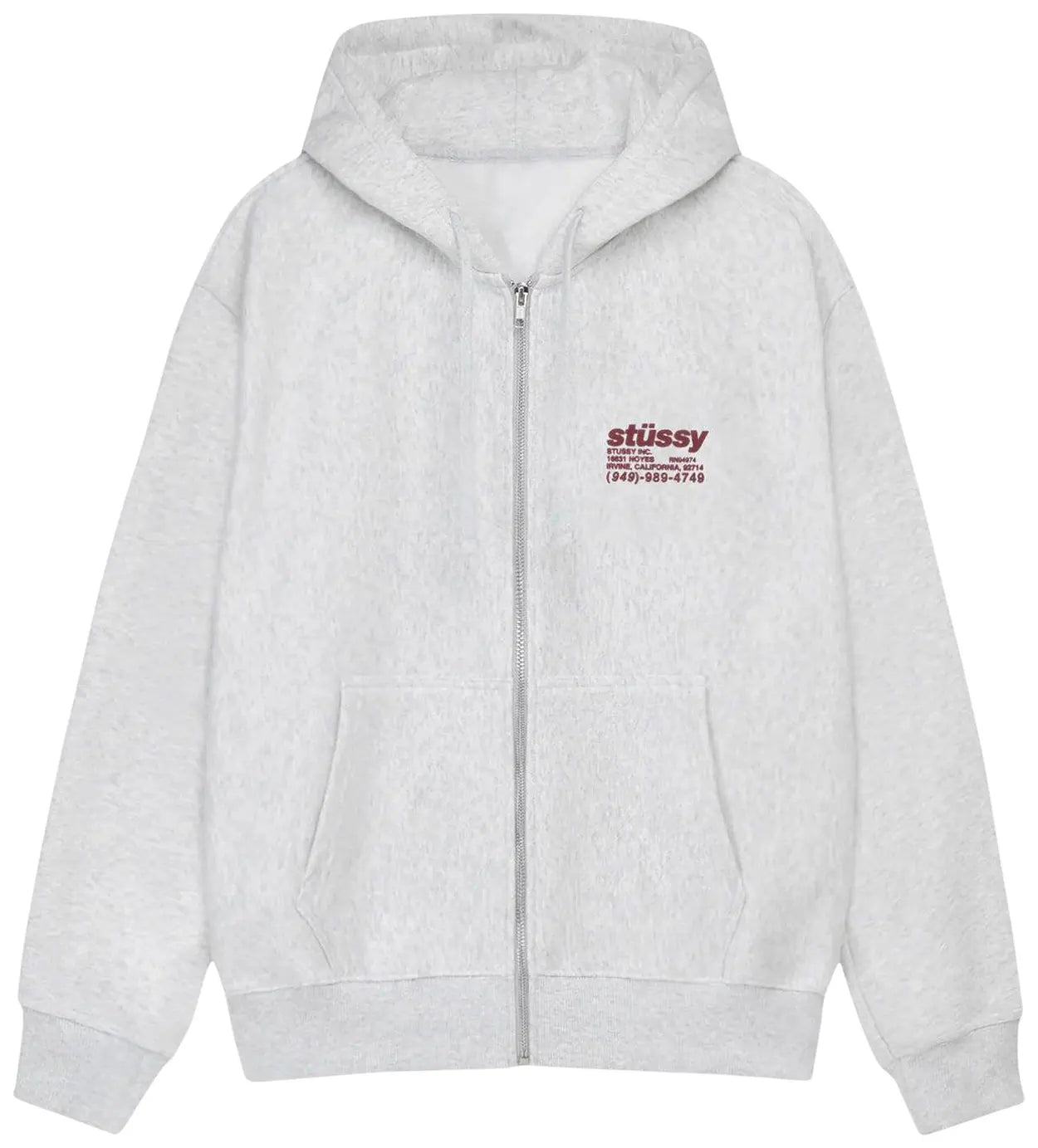 Stüssy DNA Zip Hoodie 'Ash Heather'