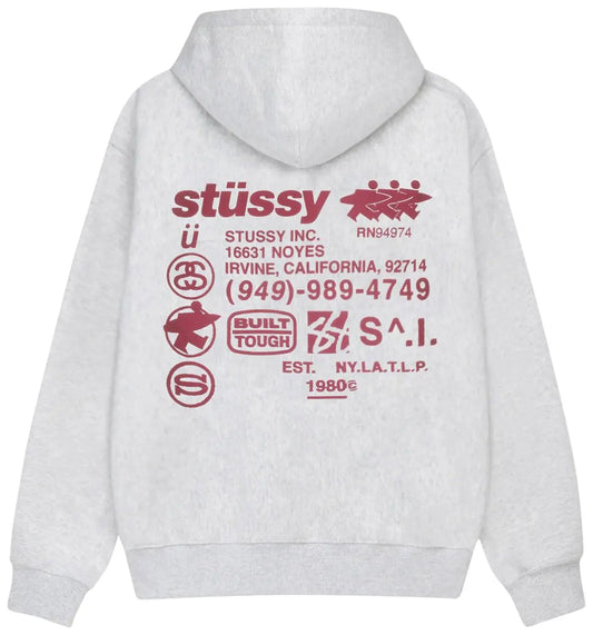 Stüssy DNA Zip Hoodie 'Ash Heather'