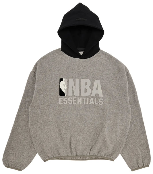 Fear of God Essentials x NBA Hoodie 'Warm Heather/Black'