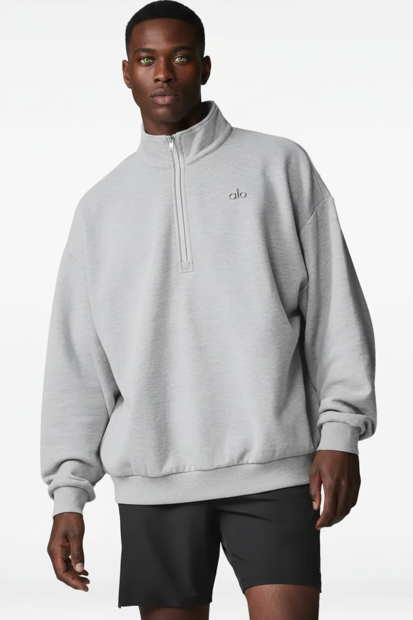 alo Accolade 1/4 Zip Pullover Heather Grey