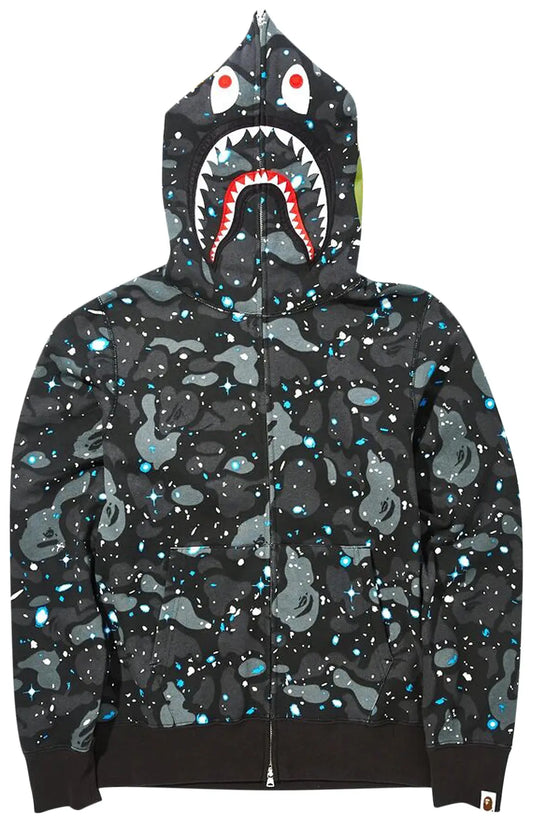 A Bathing Ape (BAPE) Space Camo Shark Full Zip Hoodie