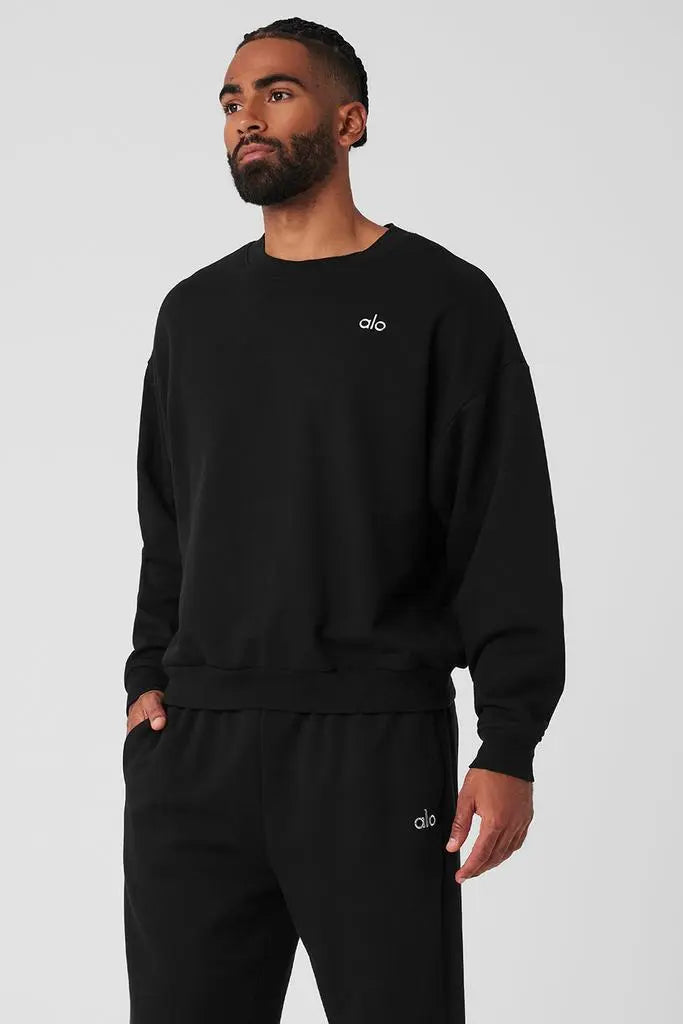 Alo Yoga Accolade Crew Neck Pullover Black