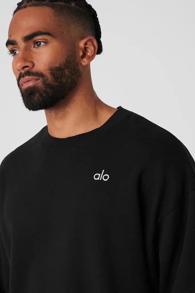 Alo Yoga Accolade Crew Neck Pullover Black