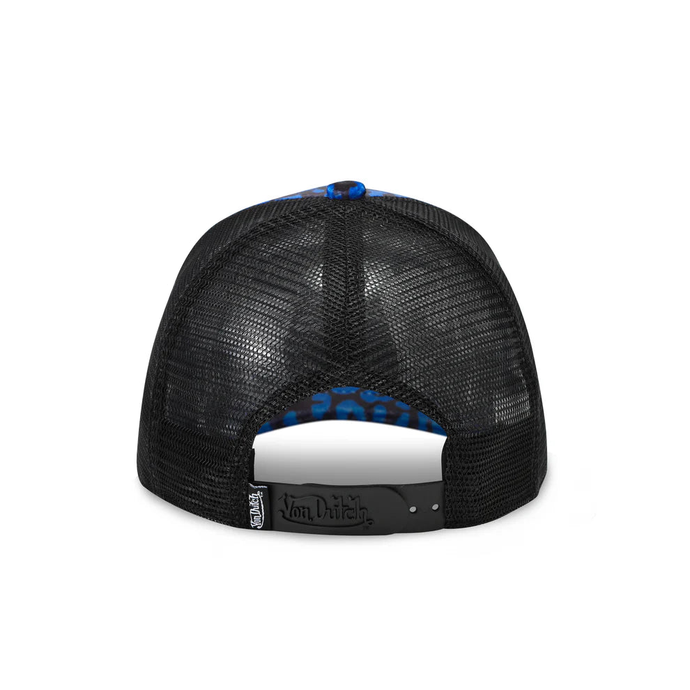 Von Dutch Blue Cheetah Velvet Trucker Hat