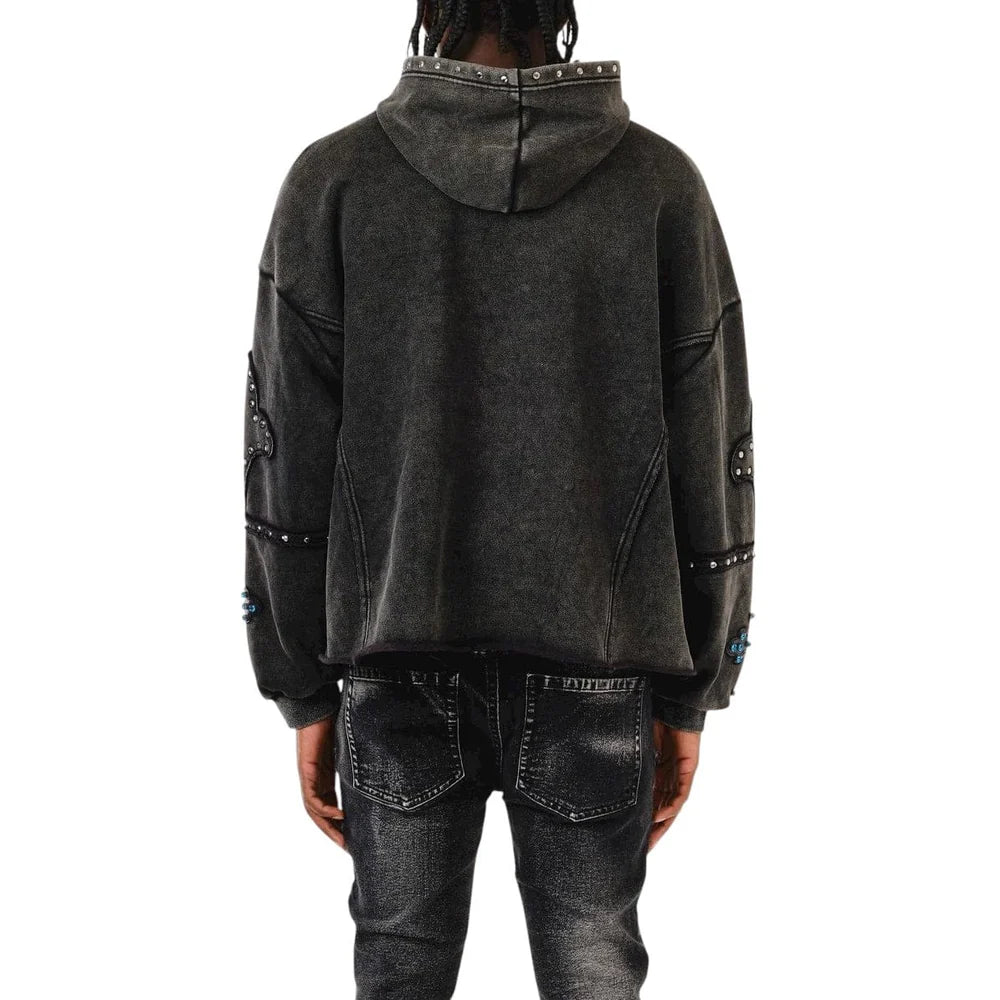 Voyage Studio "Born to Rule" Skull King Hoodie Black