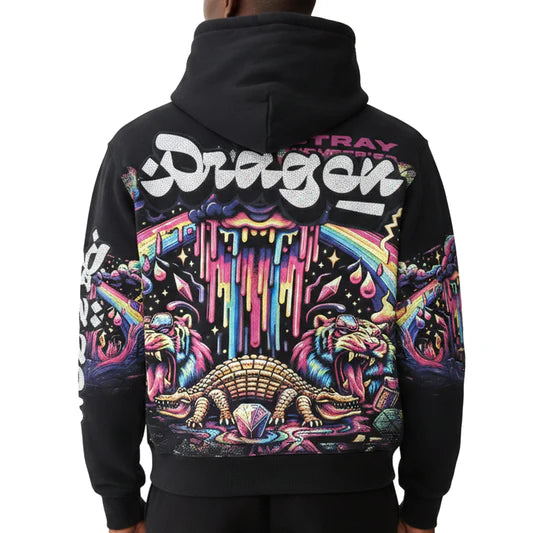 Stray Industries "Dragon" Full Zip Hoodie Black