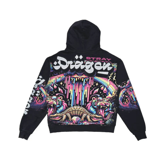 Stray Industries "Dragon" Full Zip Hoodie Black