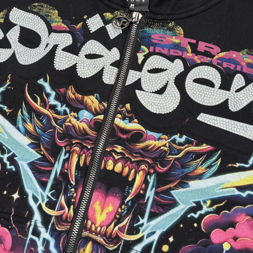 Stray Industries "Dragon" Full Zip Hoodie Black