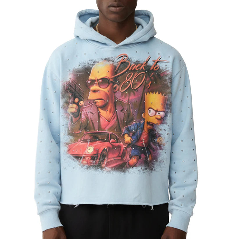 STRAY INDUSTRIES Back to 80's Hoodie Blue