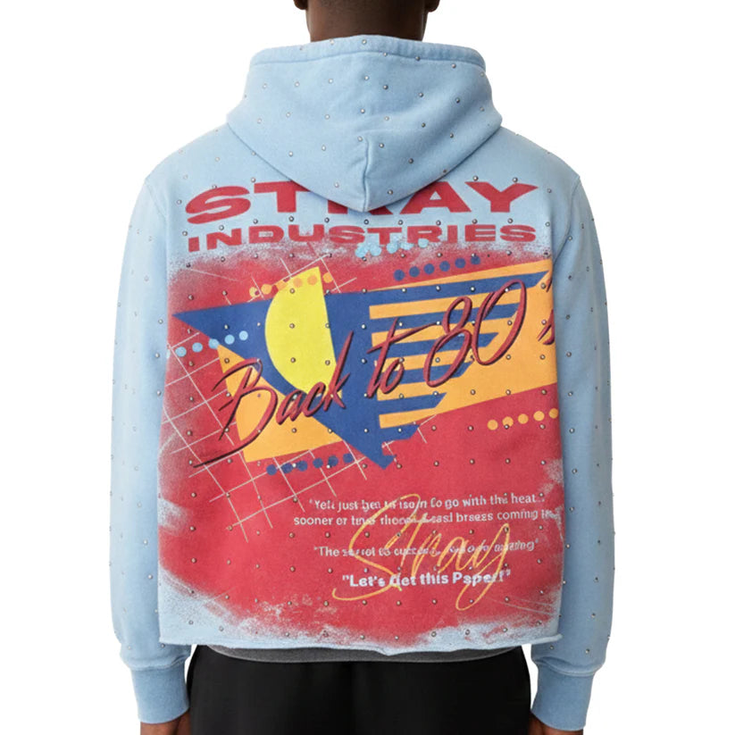 STRAY INDUSTRIES Back to 80's Hoodie Blue