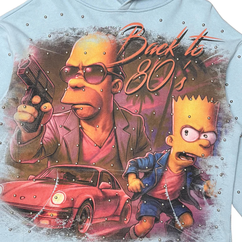 STRAY INDUSTRIES Back to 80's Hoodie Blue