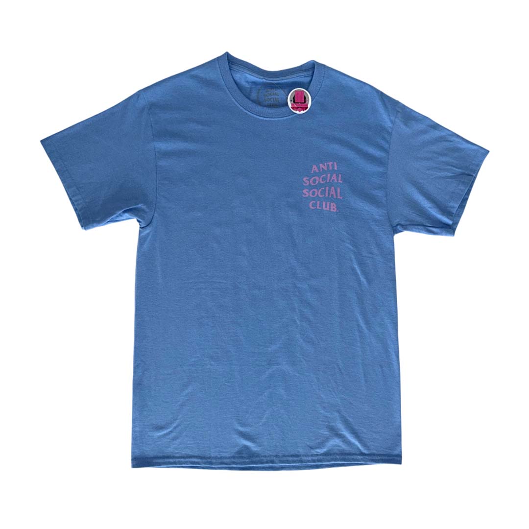 Anti Social Social Club Mind Games Carolina Blue Pink Tee