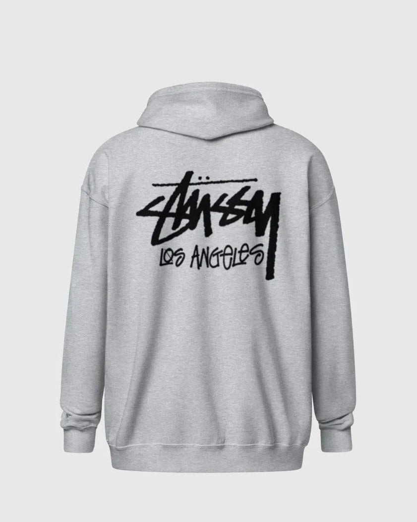 Stüssy Los Angeles Chapter Hoodie Full Zip Grey