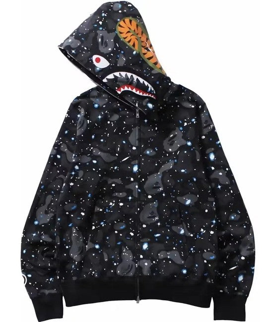 A Bathing Ape (BAPE) Space Camo Shark Full Zip Hoodie